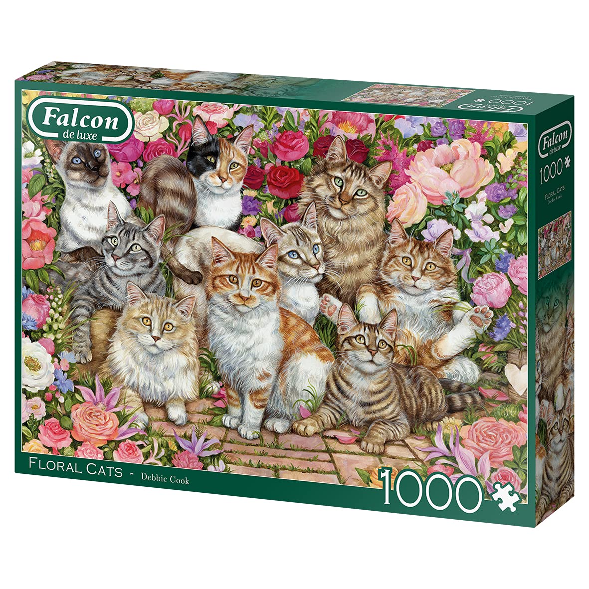 Jumbo 11246 Falcon de Luxe-Floral Cats 1000 Piece Jigsaw Puzzle - Image 5