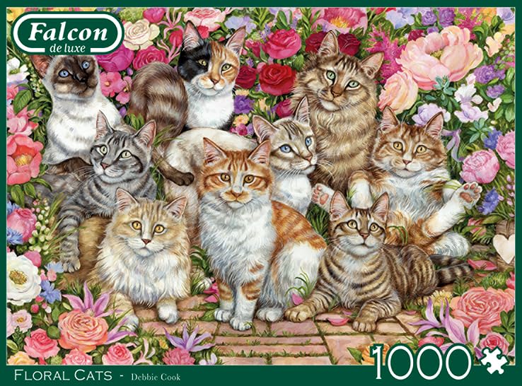 Jumbo 11246 Falcon de Luxe-Floral Cats 1000 Piece Jigsaw Puzzle - Image 6
