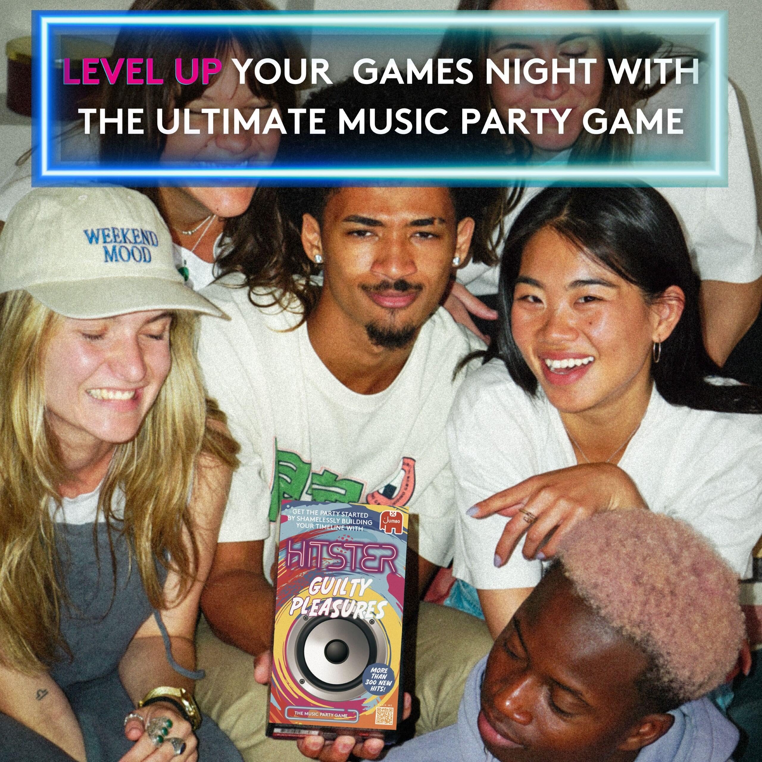 Jumbo Hitster - Guilty Pleasures, Fun Music Quiz Card Game, 2-10 Players - 300 Plus Guilty Pleasure Music Hits - Great for Adult and Family Game Nights (US Edition) - Image 5