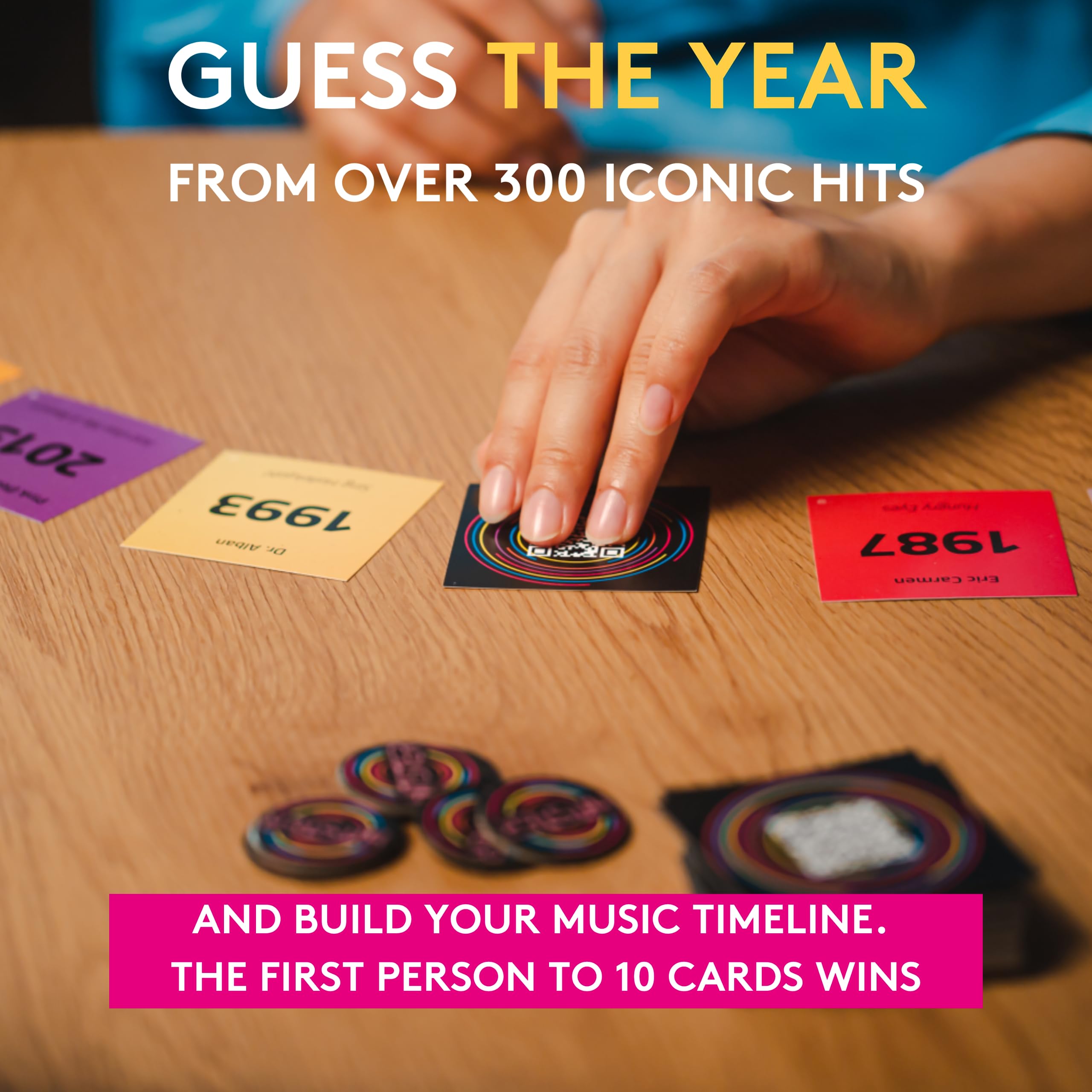 Jumbo Hitster - The Music Fun Party Quiz Card Game, 2-10 Players - 300 Plus Iconic Music Hits - Great for Adult and Family Game Night - Image 6