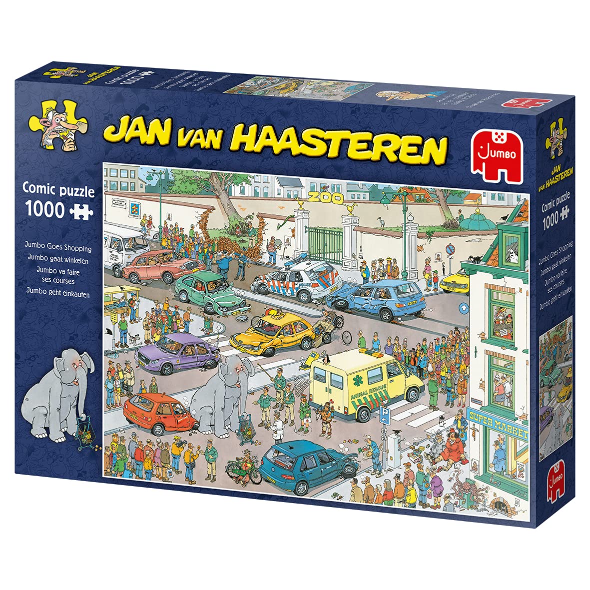 Jumbo, Jan Van Haasteren - 'Jumbo Goes Shopping' Unique Comic Fun Designed Jigsaw Puzzle for Adults - 1,000 Piece - Image 5