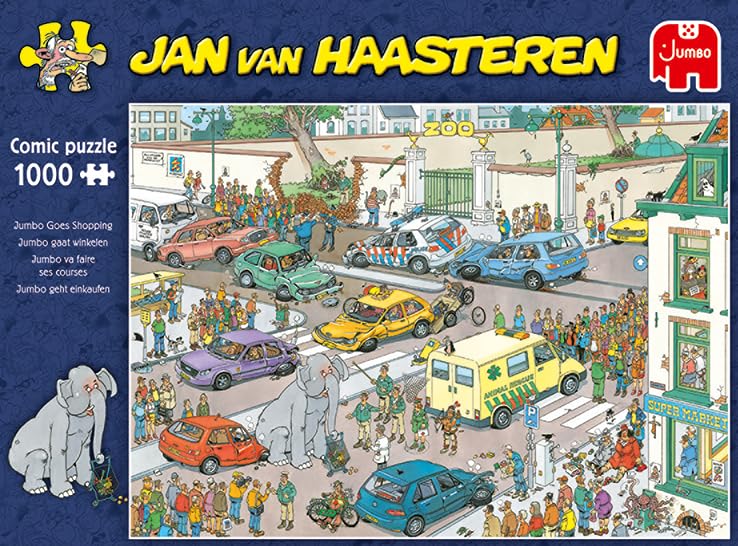 Jumbo, Jan Van Haasteren - 'Jumbo Goes Shopping' Unique Comic Fun Designed Jigsaw Puzzle for Adults - 1,000 Piece - Image 6