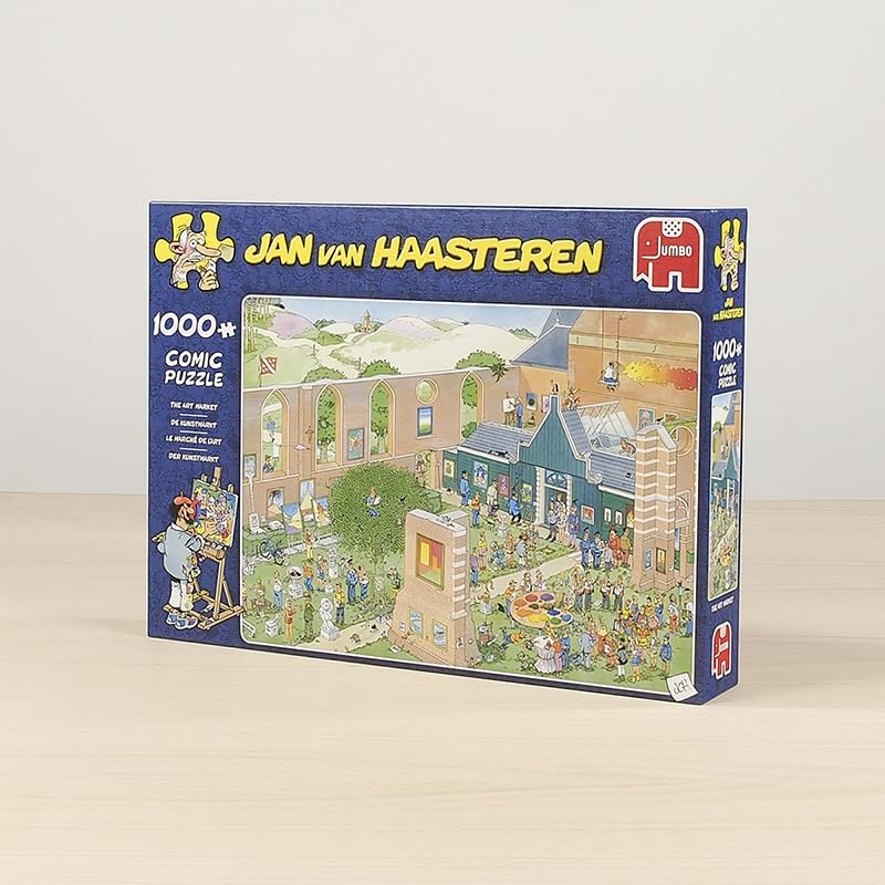 Jumbo, Jan Van Haasteren - 'The Art Market' Unique Comic Fun Designed Jigsaw Puzzle for Adults - 1,000 Piece - Image 7