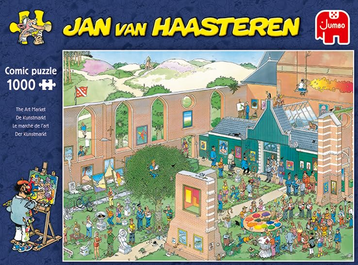 Jumbo, Jan Van Haasteren - 'The Art Market' Unique Comic Fun Designed Jigsaw Puzzle for Adults - 1,000 Piece - Image 9
