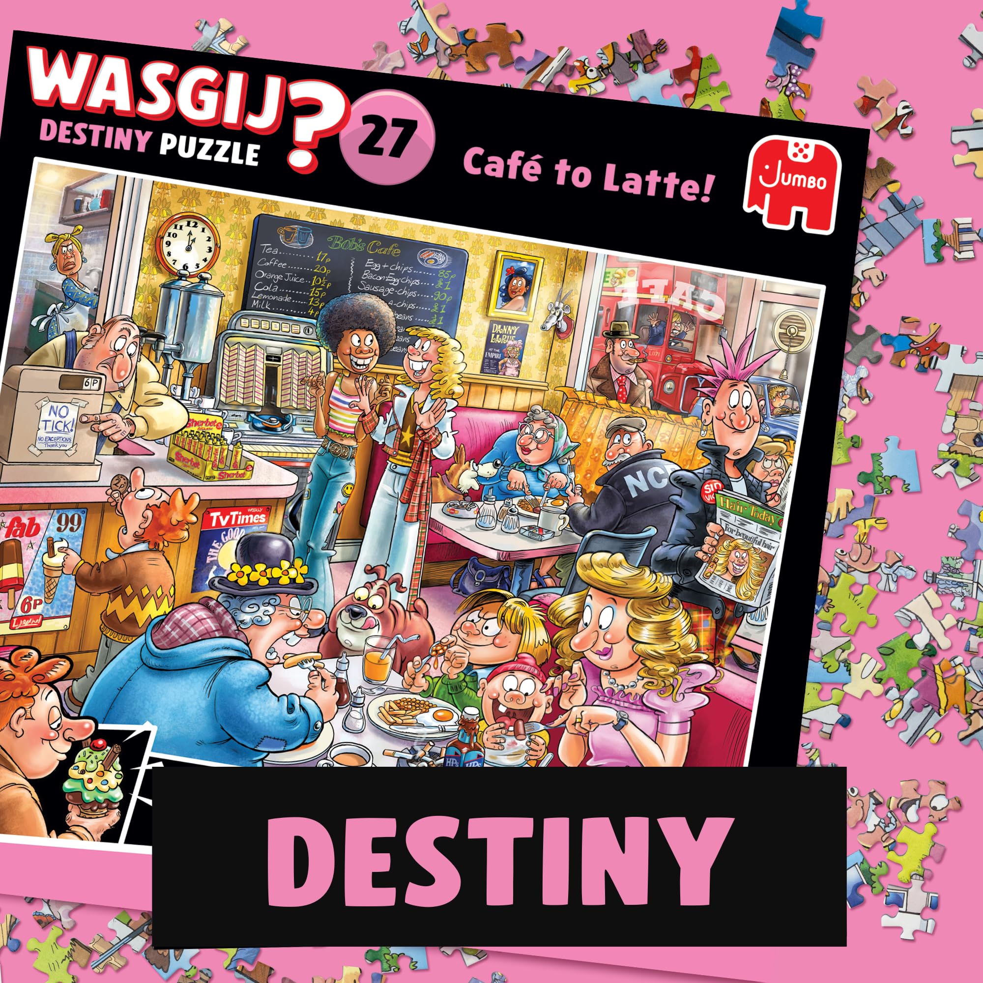 Jumbo Wasgij Destiny 27, Café to Latte! 1000 Piece Jigsaw Puzzle for Adults - Colourful, Challenging & Brainteasing Adult Puzzles - Puzzle the Future - 100% Recycled Cardboard Jigsaws - 1000pcs - Image 3