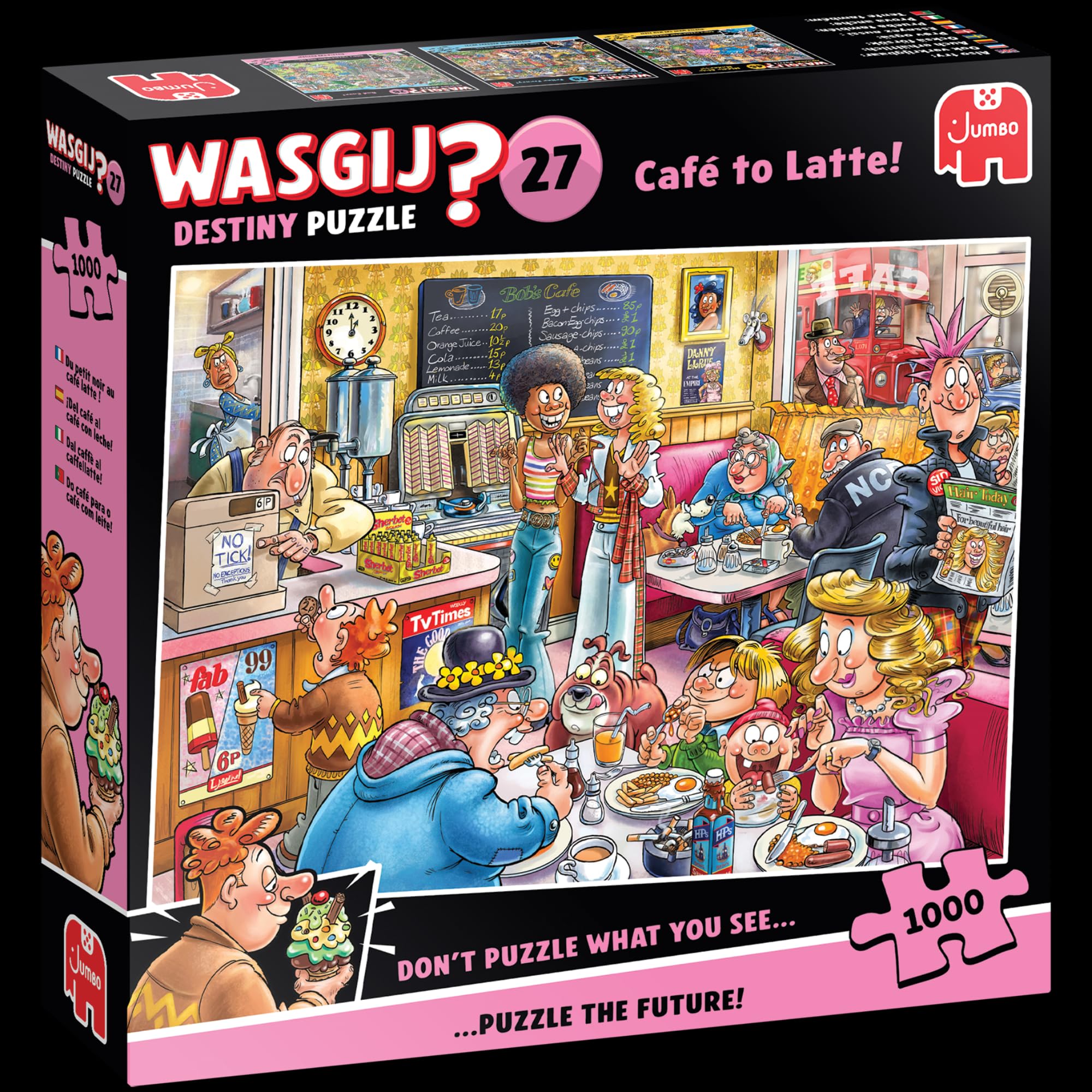 Jumbo Wasgij Destiny 27, Café to Latte! 1000 Piece Jigsaw Puzzle for Adults - Colourful, Challenging & Brainteasing Adult Puzzles - Puzzle the Future - 100% Recycled Cardboard Jigsaws - 1000pcs - Image 9