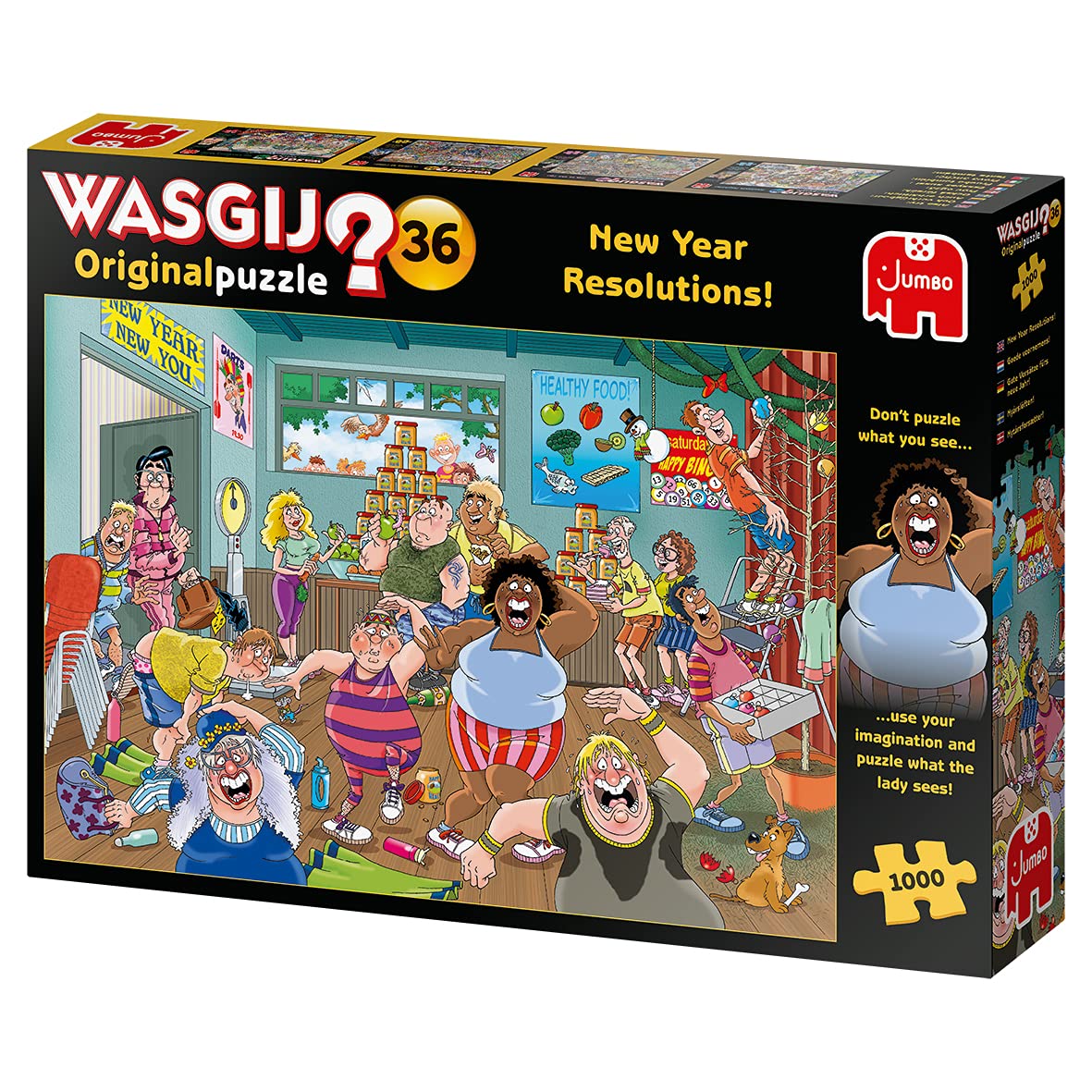 Jumbo, Wasgij, Original 36 - New Year Resolutions!, Unique Collectable Jigsaw Puzzle for Adults, 1,000 Piece - Image 4