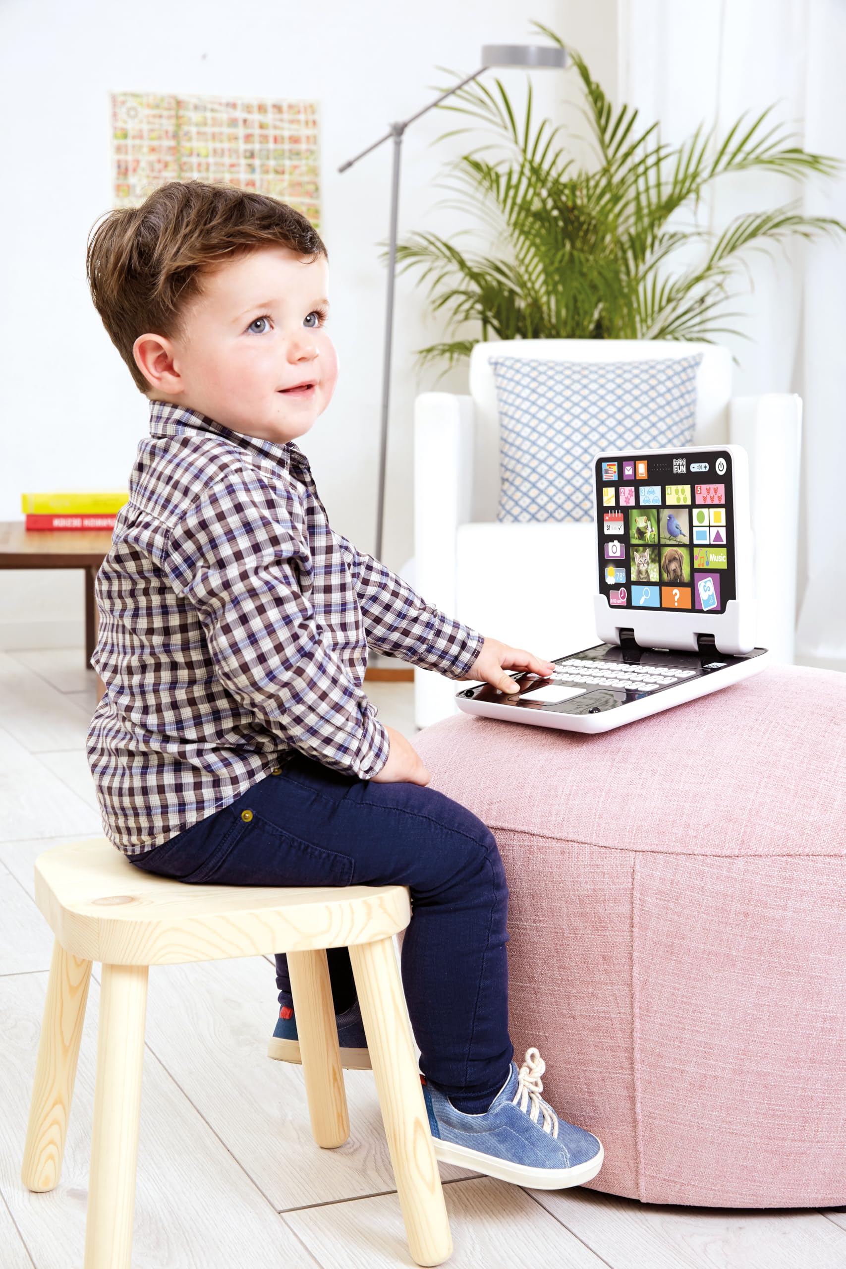 Kidz Delight Infini fun My First 2-in-1 Bilingual Tablet, English & Spanish Interactive Learning Toy for Ages 2+, Detachable Keyboard, Learn Alphabet, Numbers, Colors, Shapes, Plug & Play Realistic - Image 8