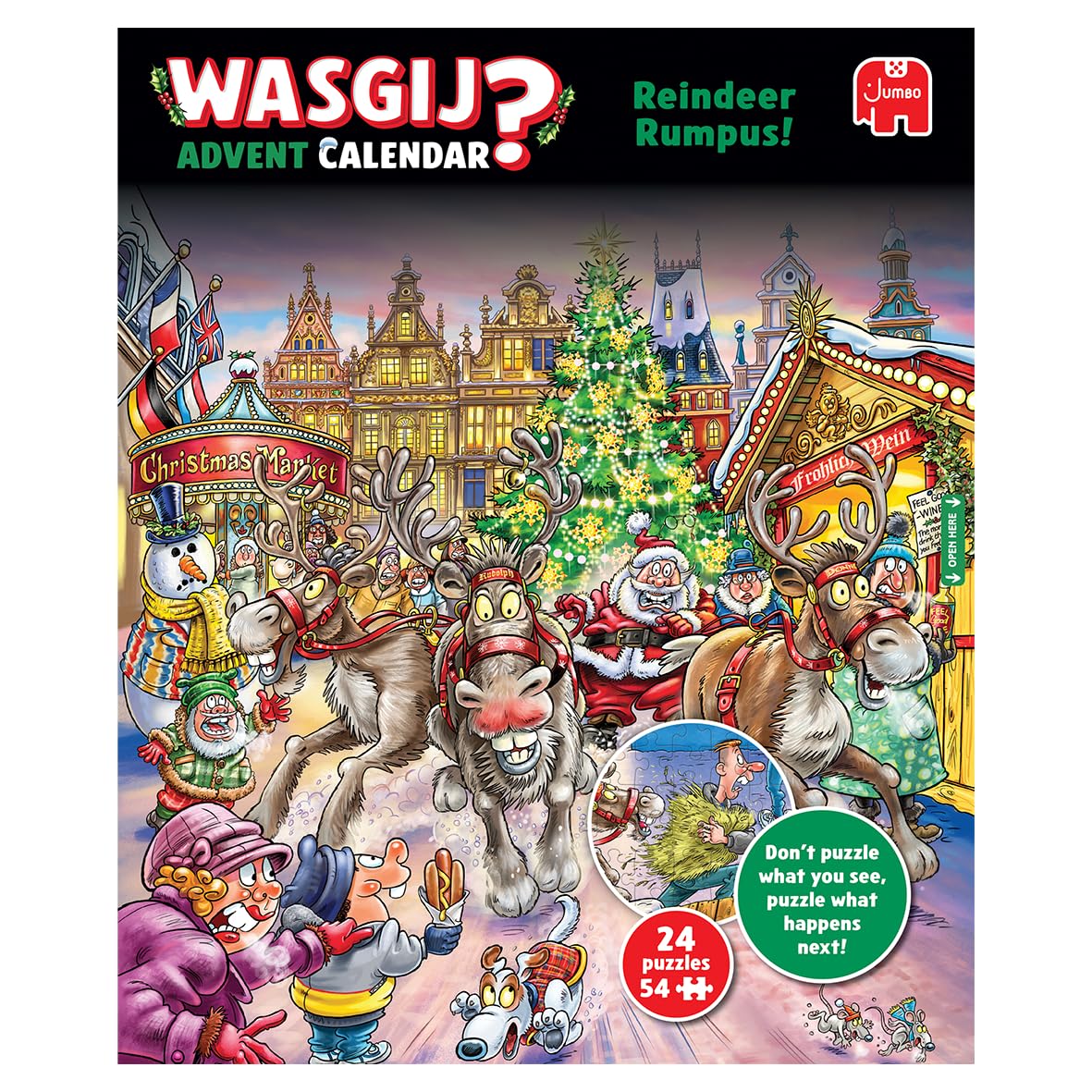 Wasgij Christmas Puzzle Advent Calendar 2025, Reindeer Frenzy - Daily Puzzle Set, 24 Day Puzzle, 54 Piece Puzzles for Adults, 100% Recycled Cardboard for Adults, Festive Countdown - Image 5