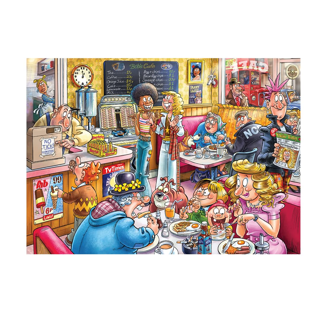 Wasgij Destiny 27, Café to Latte! 1000 Piece Jigsaw Puzzles for Adults - Colourful, Challenging & Brainteasing Adults Jigsaw Puzzle - Puzzle The Future - 100% Recycled Cardboard - 1000pcs - Jumbo - Image 3