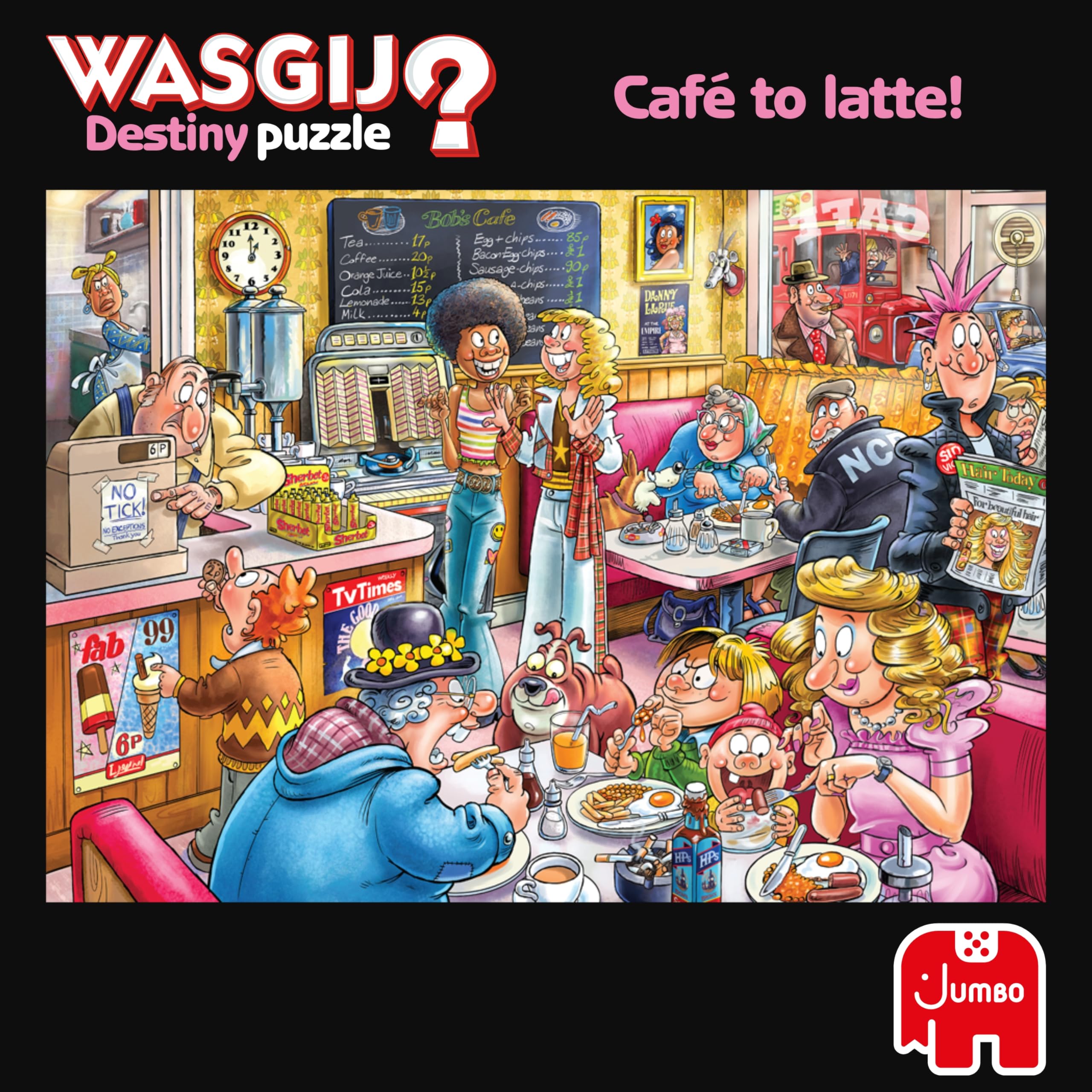 Wasgij Destiny 27, Café to Latte! 1000 Piece Jigsaw Puzzles for Adults - Colourful, Challenging & Brainteasing Adults Jigsaw Puzzle - Puzzle The Future - 100% Recycled Cardboard - 1000pcs - Jumbo - Image 4