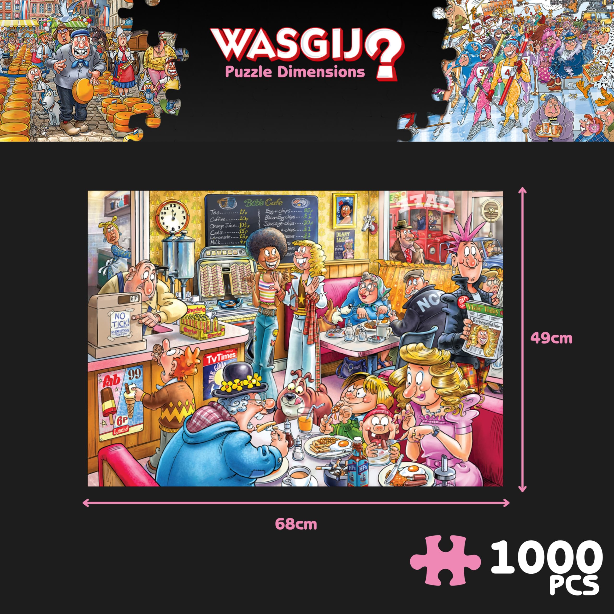 Wasgij Destiny 27, Café to Latte! 1000 Piece Jigsaw Puzzles for Adults - Colourful, Challenging & Brainteasing Adults Jigsaw Puzzle - Puzzle The Future - 100% Recycled Cardboard - 1000pcs - Jumbo - Image 5