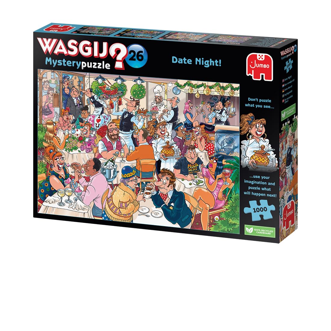 Wasgij Mystery 26, Date Night! - 1000 Piece Jigsaw Puzzles for Adults - Fun Challenging & Brainteasing Adults Jigsaw Puzzle - Puzzle What Happens Next - 100% Recycled Cardboard - 1000pcs - Jumbo - Image 4