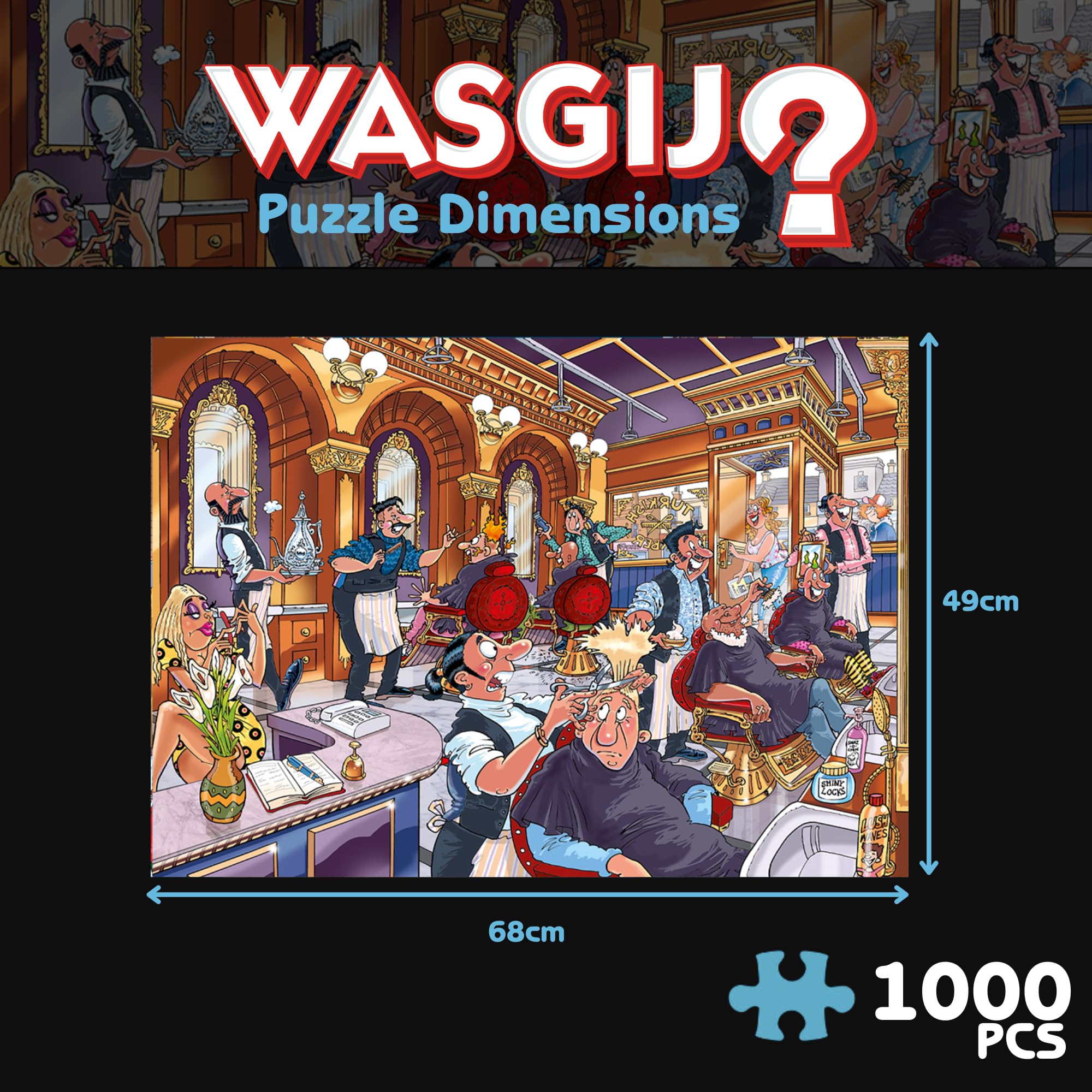Wasgij, Mystery 27 - A Close Shave!, Unique Collectable Jigsaw Puzzle for Adults, 1,000 Piece - Image 3