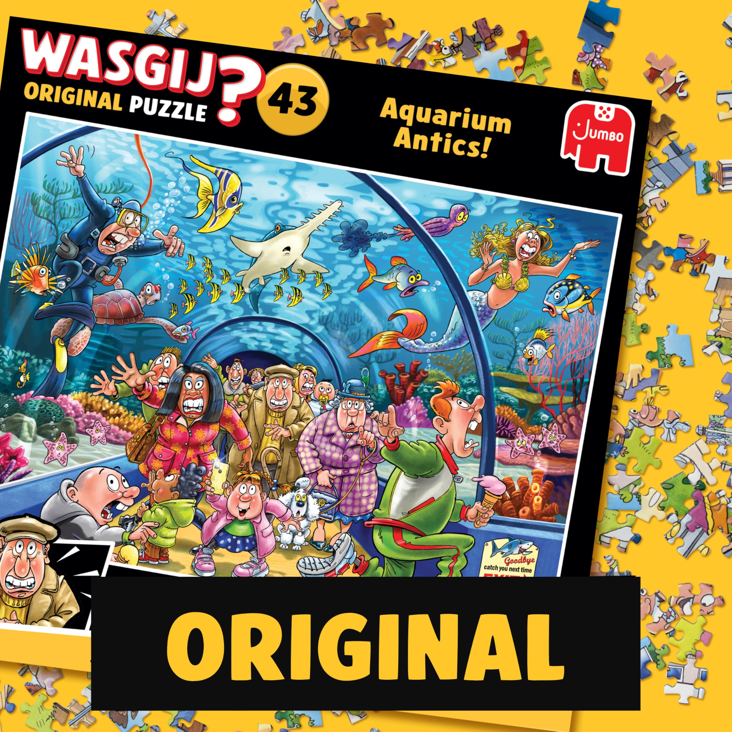 Wasgij Original 43, Aquarium Antics - Unique 1000 Piece Jigsaw Puzzle for Adults - Colourful, Puzzling, Challenging & Brainteasing Adult Jigsaws - 100% Recycled Cardboard 1000Pc Puzzles - Jumbo - Image 3