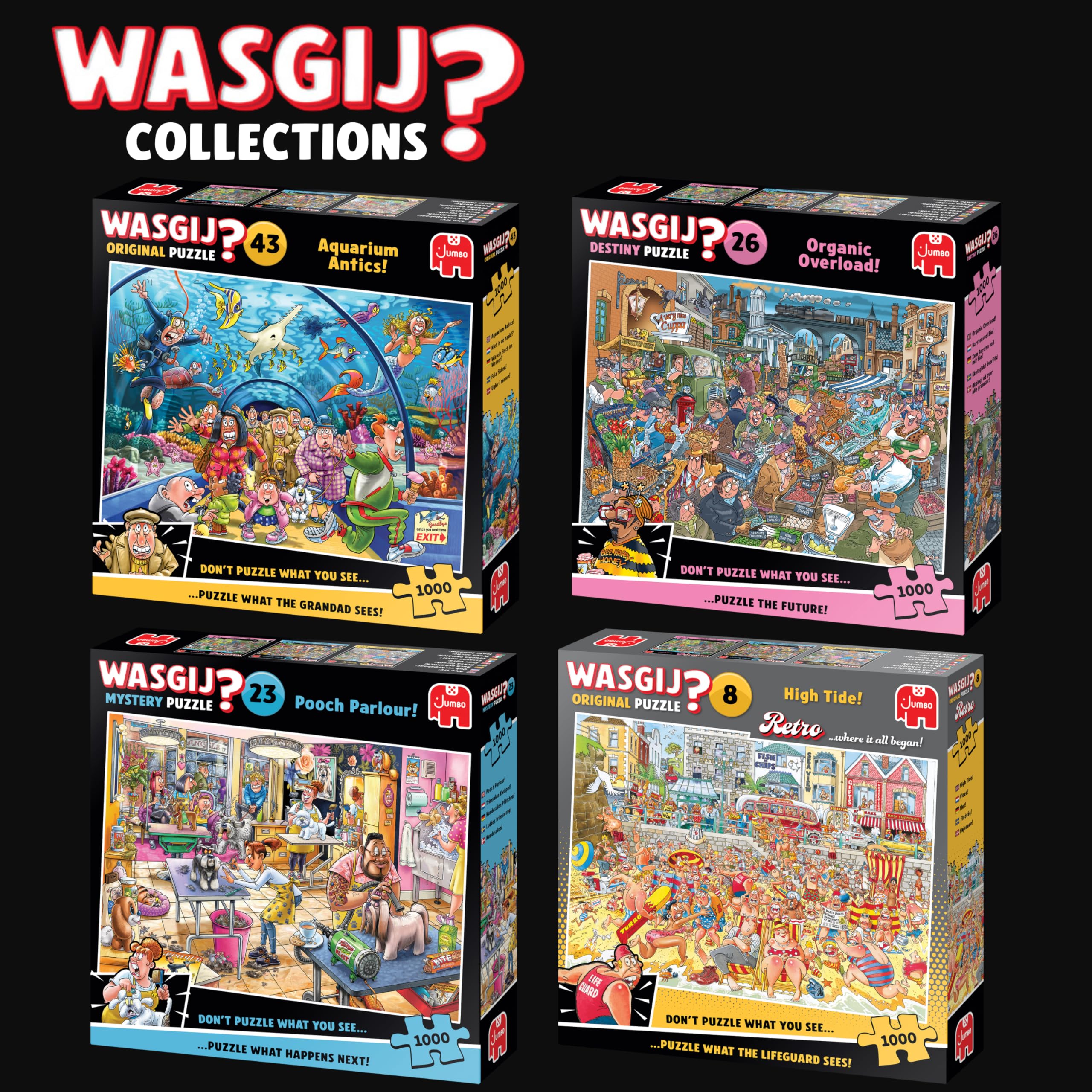 Wasgij Original 43, Aquarium Antics - Unique 1000 Piece Jigsaw Puzzle for Adults - Colourful, Puzzling, Challenging & Brainteasing Adult Jigsaws - 100% Recycled Cardboard 1000Pc Puzzles - Jumbo - Image 7
