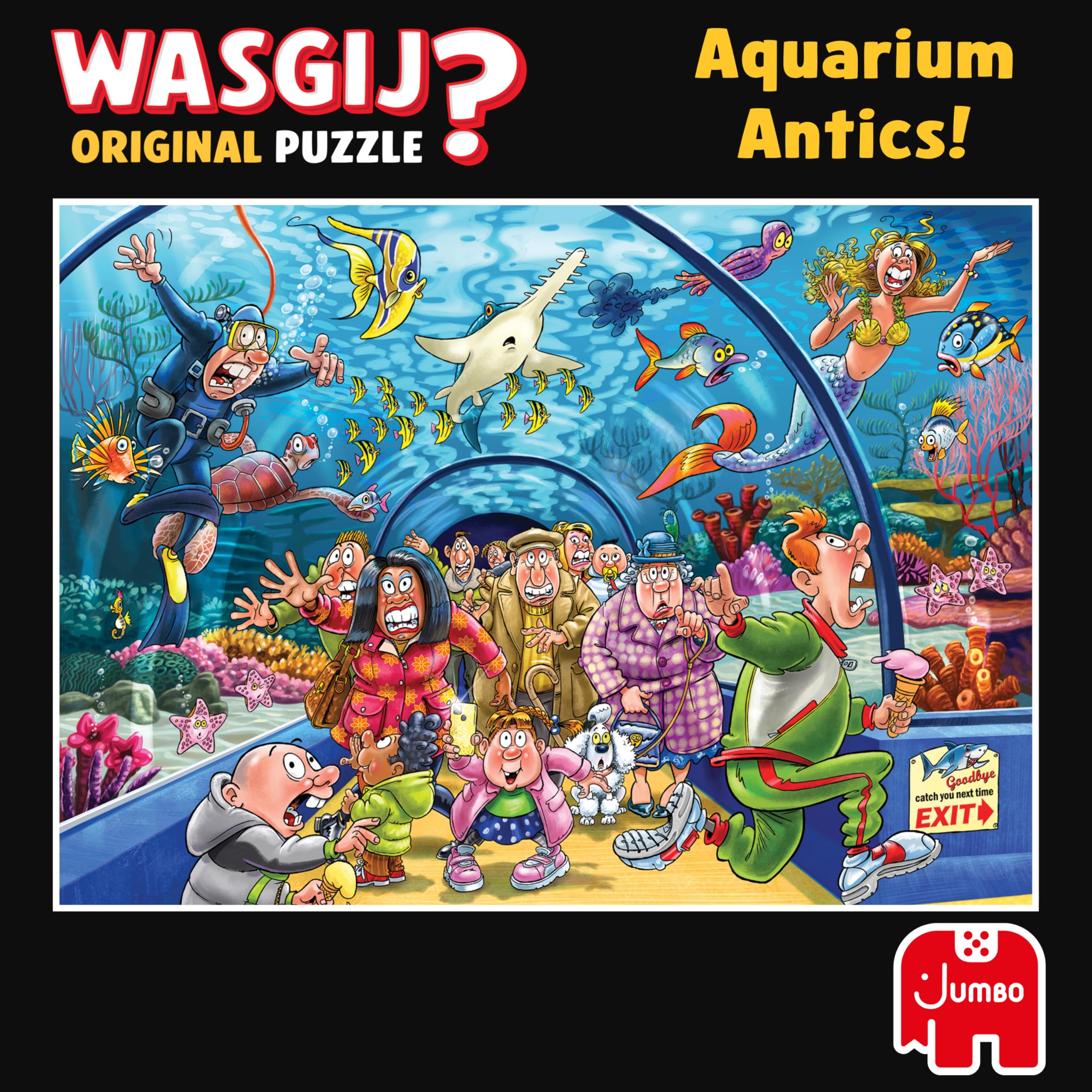 Wasgij Original 43, Aquarium Antics - Unique 1000 Piece Jigsaw Puzzle for Adults - Colourful, Puzzling, Challenging & Brainteasing Adult Jigsaws - 100% Recycled Cardboard 1000Pc Puzzles - Jumbo - Image 8