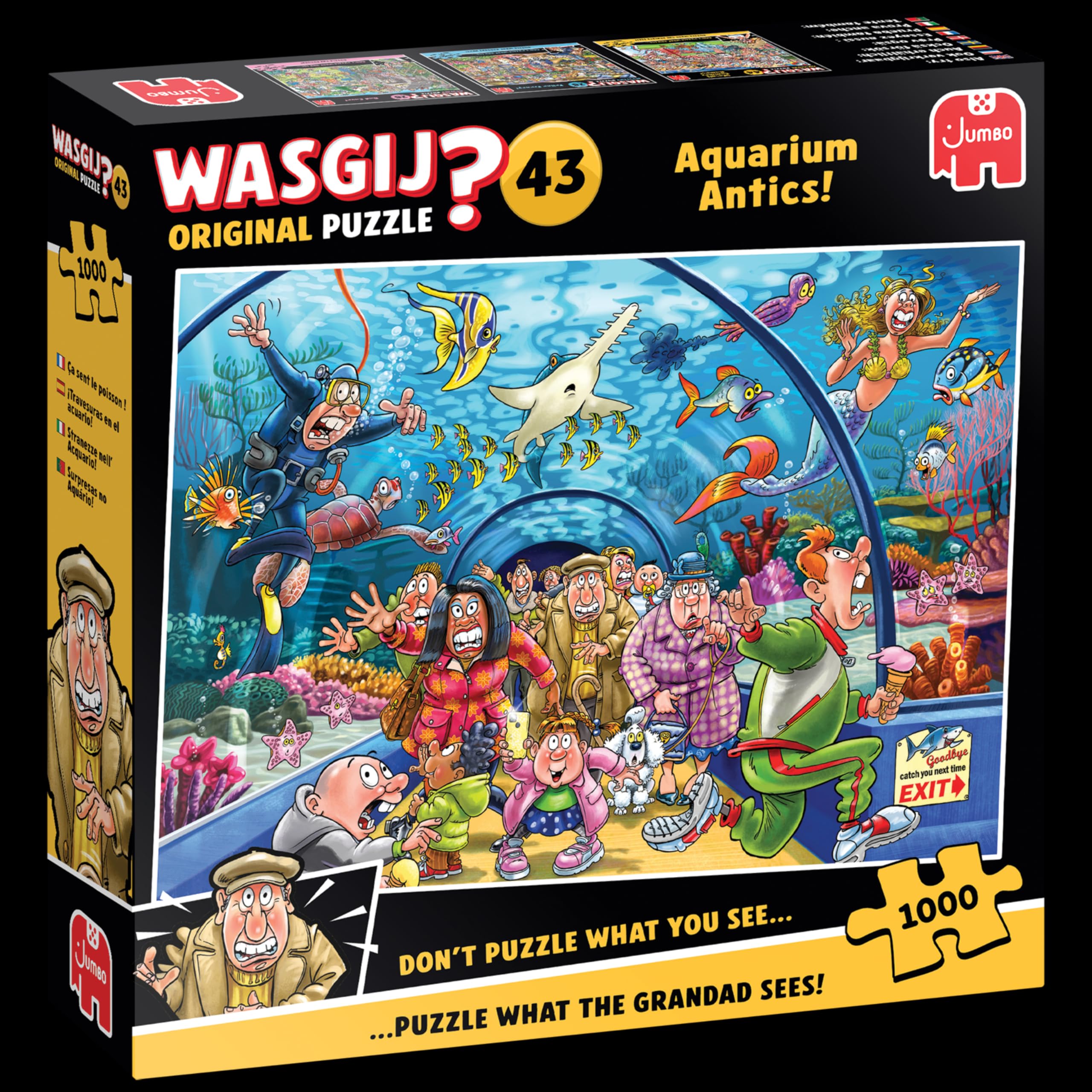 Wasgij Original 43, Aquarium Antics - Unique 1000 Piece Jigsaw Puzzle for Adults - Colourful, Puzzling, Challenging & Brainteasing Adult Jigsaws - 100% Recycled Cardboard 1000Pc Puzzles - Jumbo - Image 9