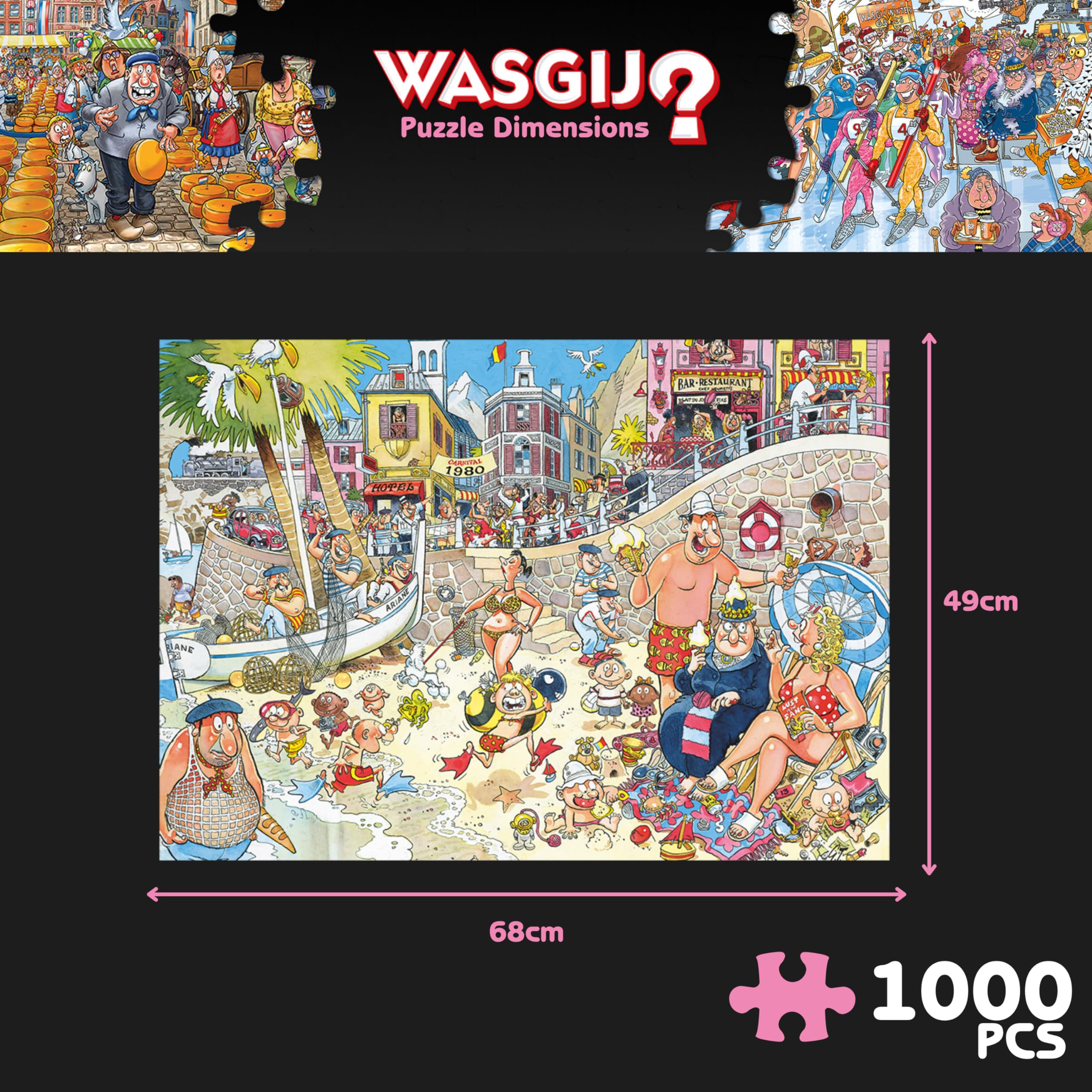 Wasgij Retro Destiny 8, High Season - 1000 Piece Jigsaw Puzzles for Adults - Colourful, Challenging & Brainteasing Adults Jigsaw Puzzle, Puzzle The Future - 100% Recycled Cardboard, 1000pcs, Jumbo - Image 3
